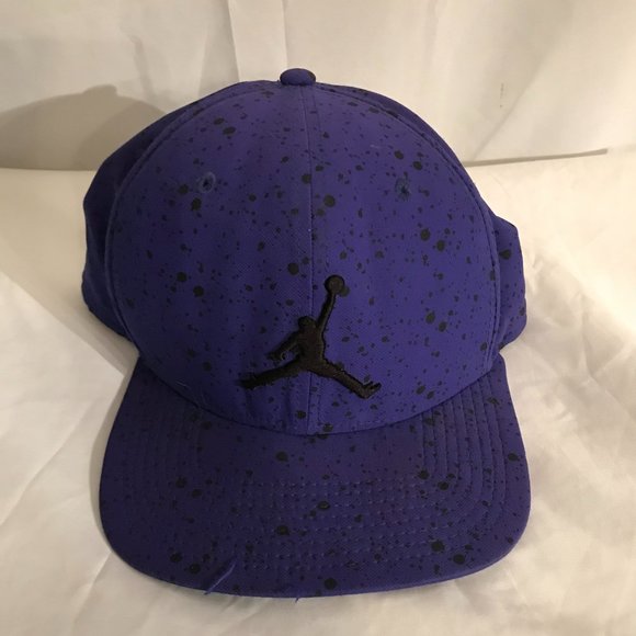 Jordan Jump Man Adjustable Snap Backing Purple/Black Flat Bill Athletic Hat - Picture 2 of 6
